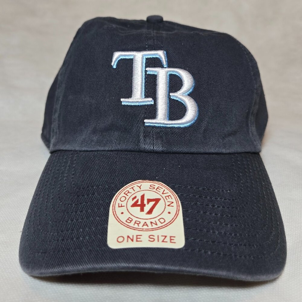 '47 Tampa Bay Rays Clean Up Navy Adjustable Strap Hat Dad Cap